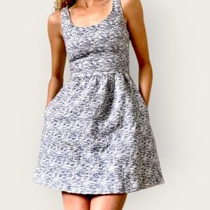 Zara Womens Dress Sz L Blue Textured Sleeveless Dress Party Cocktail Career‎